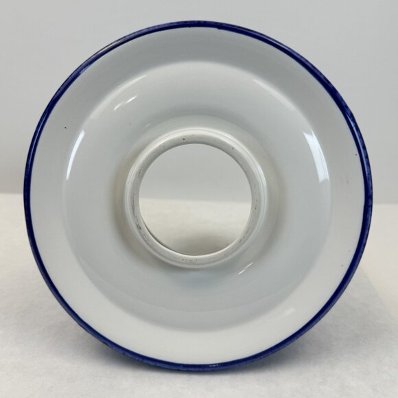 Hand-Painted Ceramic Snowman Christmas Tree Jar Candle Holder with Shade Blue Lg - Picture 8 of 13